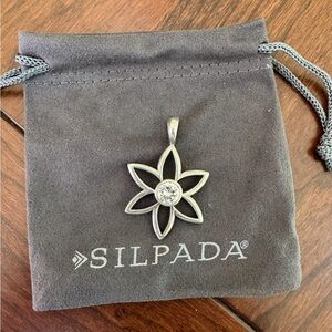 SILPADA Sterling Silver CZ Daisy Flower Pendant